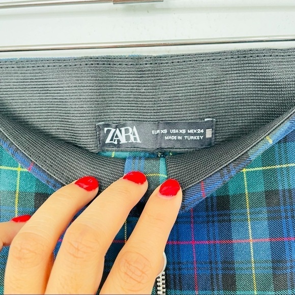 Zara plaid check pants academia size xs - Picture 3 of 7